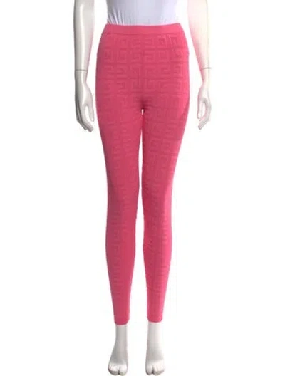 Pre-owned Givenchy Graphic Print Skinny Leg Pants In Pink
