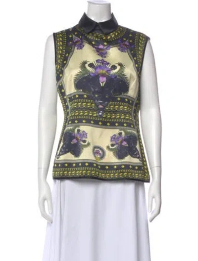 Pre-owned Givenchy Graphic Print Sleeveless Top In Yellow