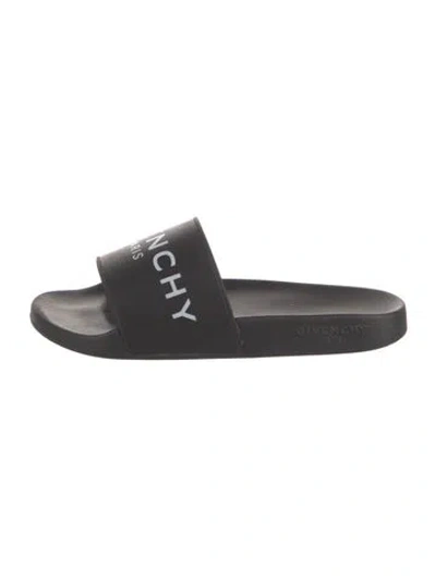 Pre-owned Givenchy Graphic Print Slides In Black