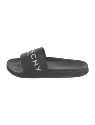 Pre-owned Givenchy Graphic Print Slides In Black