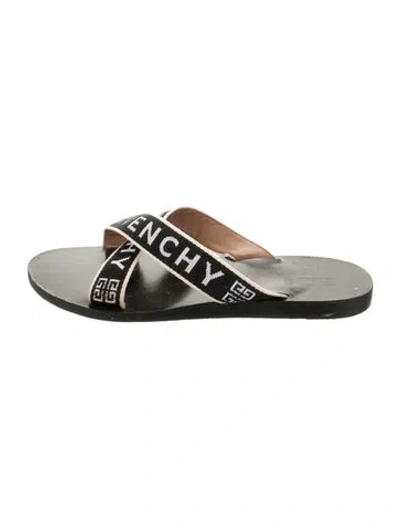 Pre-owned Givenchy Graphic Print Slides In Black