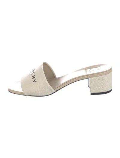 Pre-owned Givenchy Graphic Print Slides In Neutral