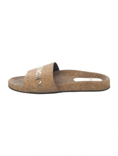 Pre-owned Givenchy Graphic Print Slides In Neutrals
