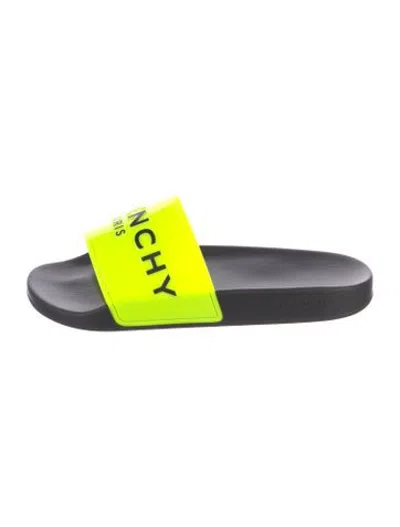 Pre-owned Givenchy Graphic Print Slides W/ Tags In Black/green