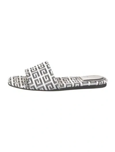 Pre-owned Givenchy Graphic Print Slides In White