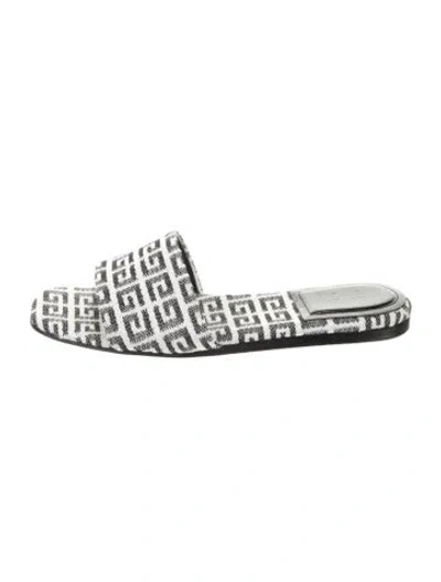 Pre-owned Givenchy Graphic Print Slides In White