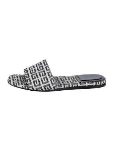 Pre-owned Givenchy Graphic Print Slides In White