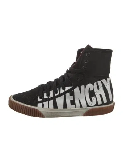 Pre-owned Givenchy Graphic Print Sneakers In Black