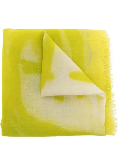 Givenchy Graphic-print Squared Scarf In Yellow