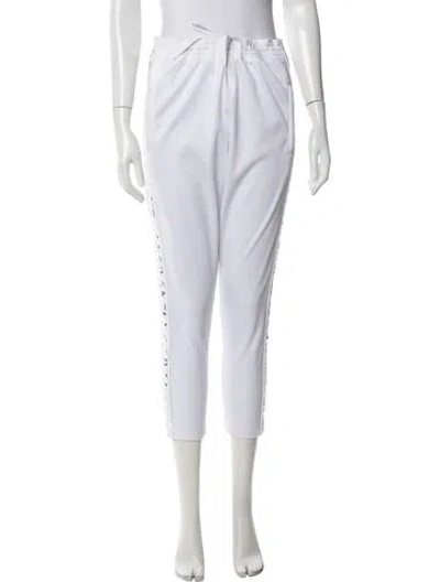 Pre-owned Givenchy Graphic Print Straight Leg Pants In White