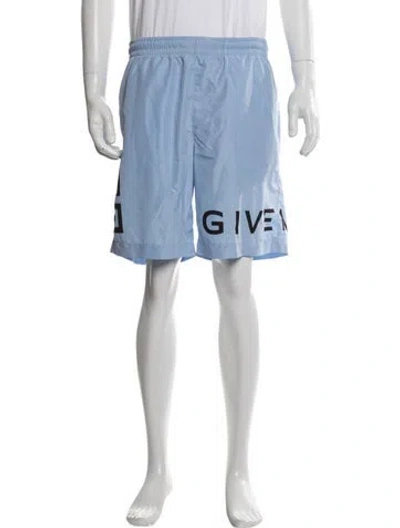 Pre-owned Givenchy Graphic Print Swim Trunks In Blue
