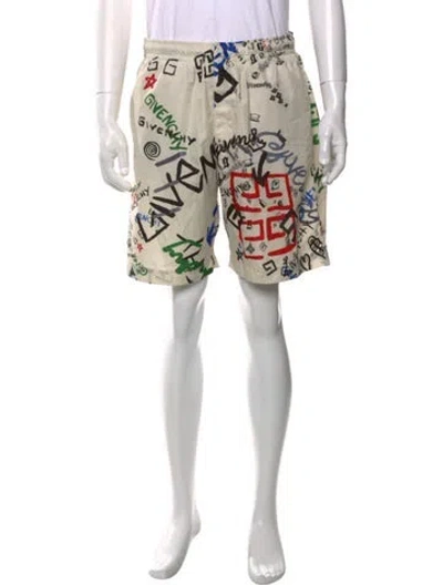 Pre-owned Givenchy Graphic Print Swim Trunks In Neutrals