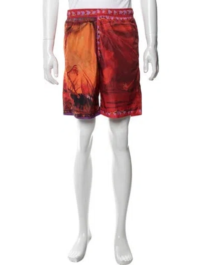 Pre-owned Givenchy Graphic Print Swim Trunks In Red
