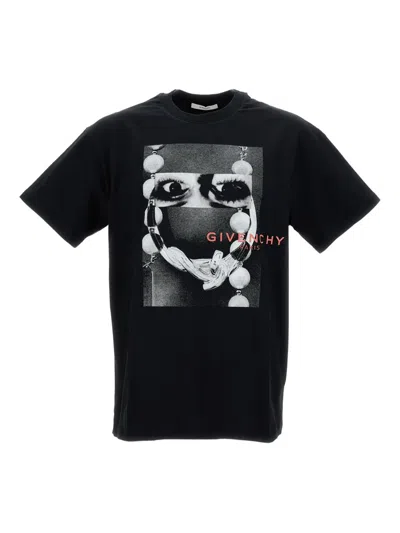 Givenchy Mens Black Graphic-print Crewneck Cotton-jersey T-shirt