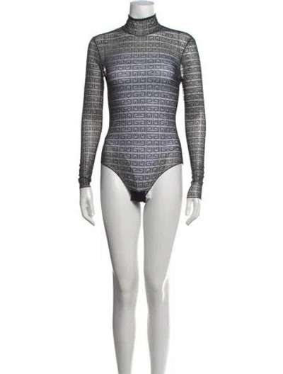 Pre-owned Givenchy Graphic Print Turtleneck Bodysuit In Multicolor