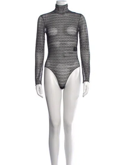 Pre-owned Givenchy Graphic Print Turtleneck Bodysuit In Multicolor