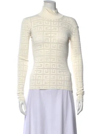 Pre-owned Givenchy Graphic Print Turtleneck Sweater In Neutral