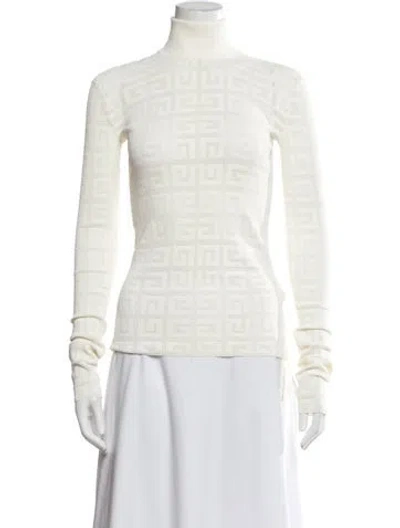 Pre-owned Givenchy Graphic Print Turtleneck Sweater W/ Tags In Neutrals