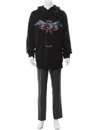 Pre-owned Givenchy Graphic Print V-neck Hoodie In Gray