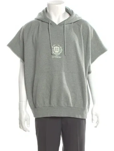 Pre-owned Givenchy Graphic Print V-neck Hoodie In Green