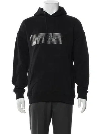 Pre-owned Givenchy Graphic Print V-neck Hoodie W/ Tags In Black