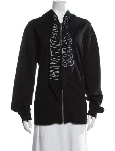 Pre-owned Givenchy Graphic Print V-neck Sweater In Gray