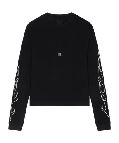 Givenchy Graphic-print Waffle-effect T-shirt In Black
