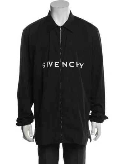 Pre-owned Givenchy Graphic Print Windbreaker In Black