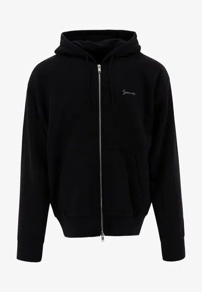 Givenchy Graphic Print Zip-up Hoodie In Black