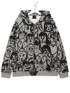 Givenchy Graphic Print Zipped Hoodie In Grey