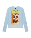 Givenchy Wool And Silk Printed Sweater Men In Blue