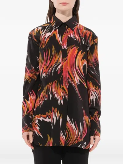 Givenchy Graphic-print Button-down Shirt In Black