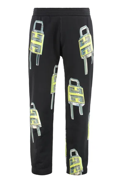 Givenchy Graphic-print Cotton Joggers In Black