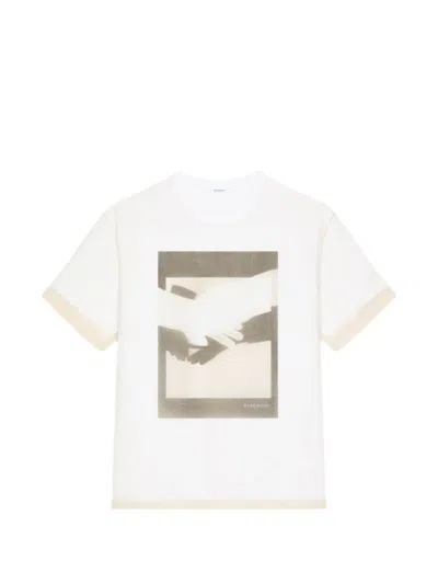 Givenchy Graphic-print Layered-trim T-shirt In White