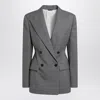 Givenchy Grey Double-breasted Wool Jacket Women In Gray