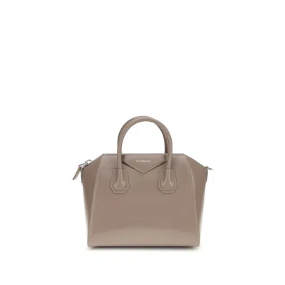 Givenchy Gray Calf Leather Bos Taurus Shoulder Bag In Brown