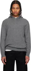 Givenchy Gray Cashmere Knit Hoodie In Gray