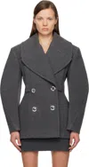 Givenchy Gray Cocoon Peacoat In Gray