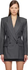 Givenchy Gray Double-breasted Blazer In Gray