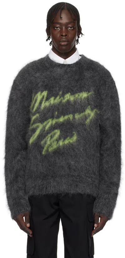 Givenchy Gray Maison '' Sweater In 025-charcoal