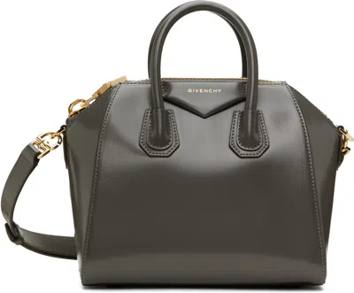 Givenchy Gray Mini Antigona Bag In 025-charcoal