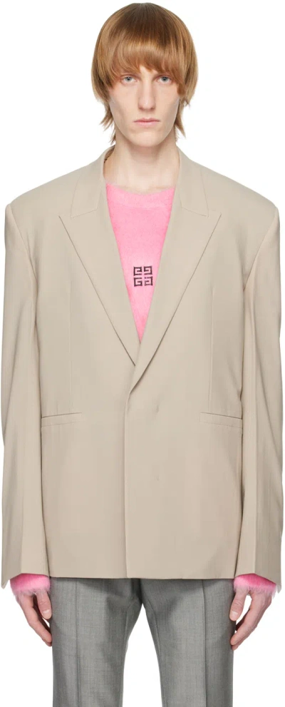 Givenchy Gray Oversized Blazer In 099-stone Grey