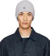 Givenchy Gray Ribbed Beanie In Gray
