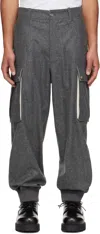 Givenchy Gray Wool Cargo Pants In 030-medium Grey