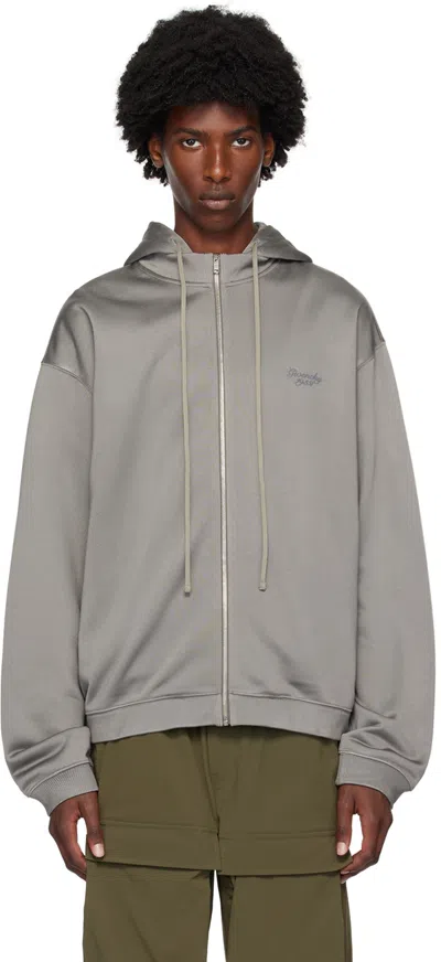 Givenchy Gray Zip Hoodie In Grey