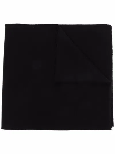 Givenchy Greca-embroidered Wool-cashmere Scarf In Black