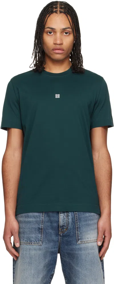 Givenchy Green 4g Embroidery T-shirt In 302-fir Green