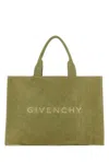 Givenchy Green Canvas Tote Bag In Green