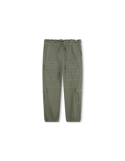 Givenchy Kids' Green Cargo Trousers With 4g Jacquard Pattern In Beige