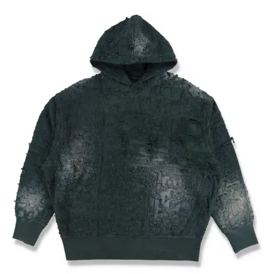 Pre-owned Givenchy Green Distressed Boro Oversized Hoodie